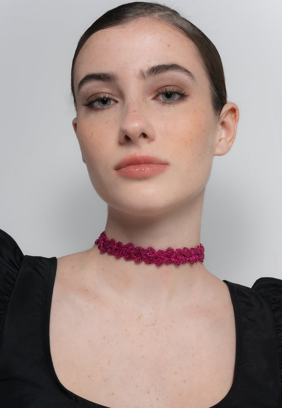 lavani Choker Spike Pitiusas Fucsia Devoluciones gratuitas