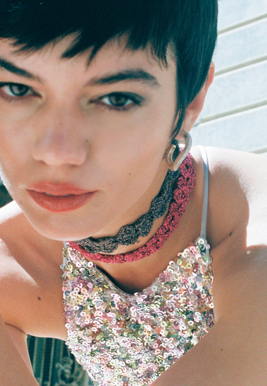 lavani Choker Spike Pitiusas Fucsia Devoluciones gratuitas