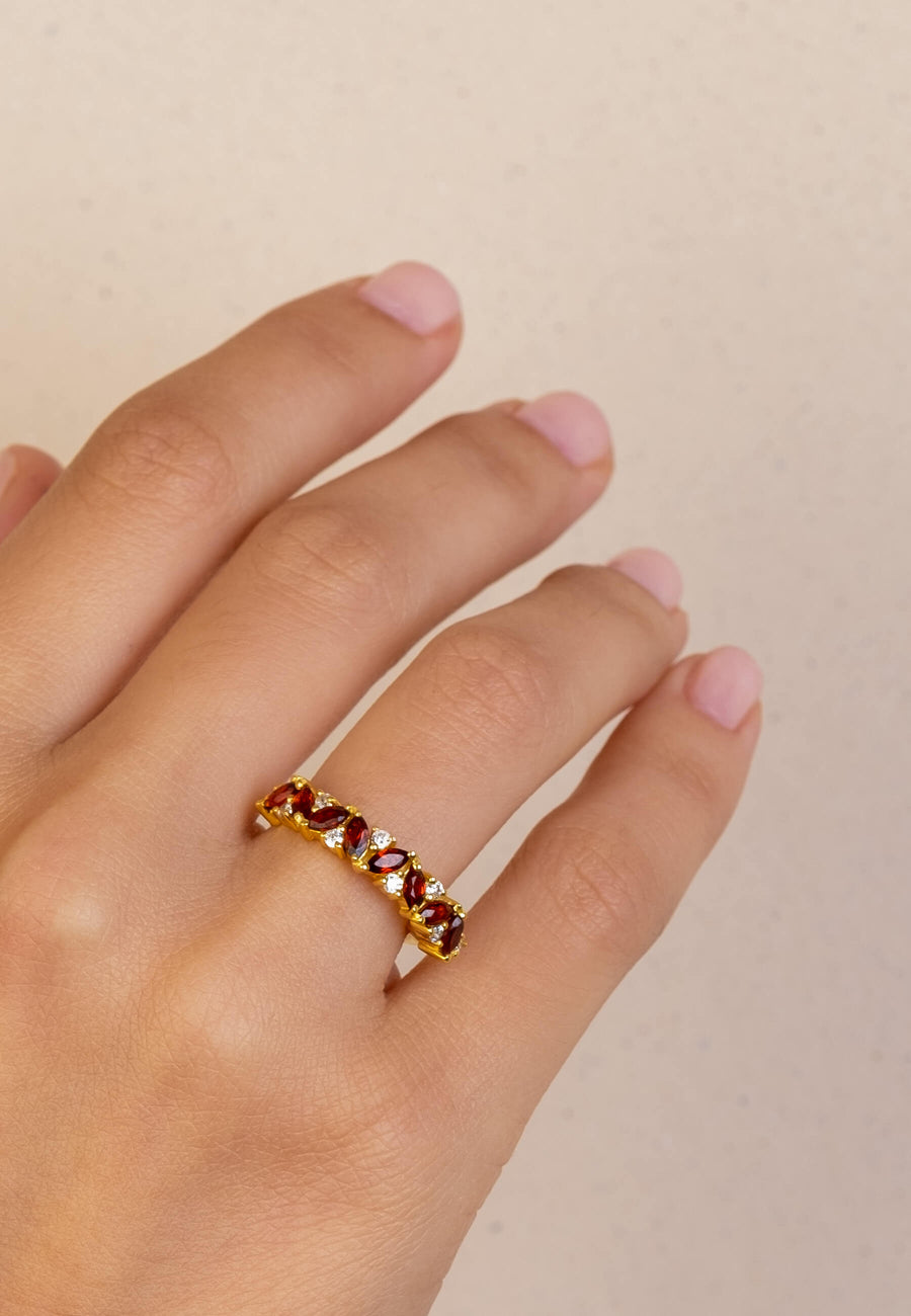 lavani Anillo Granate Enero Tienda de fábrica