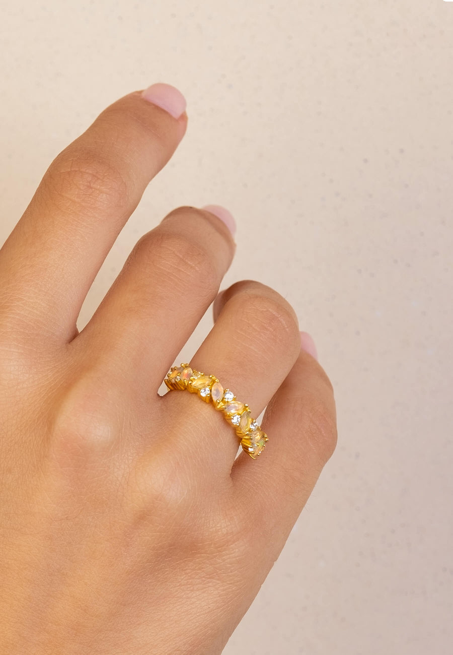 lavani Anillo Ópalo Octubre Última moda