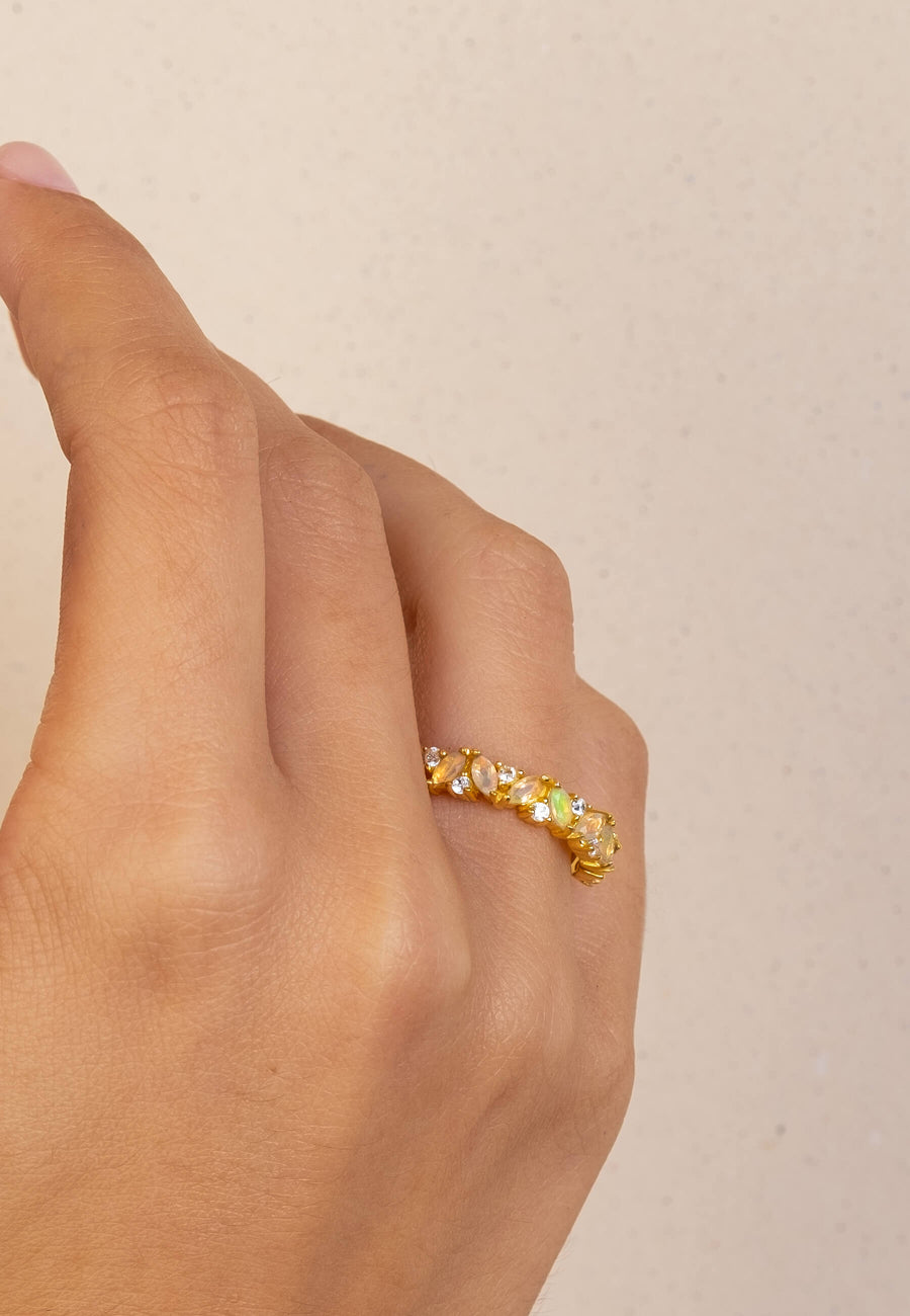 lavani Anillo Ópalo Octubre Última moda