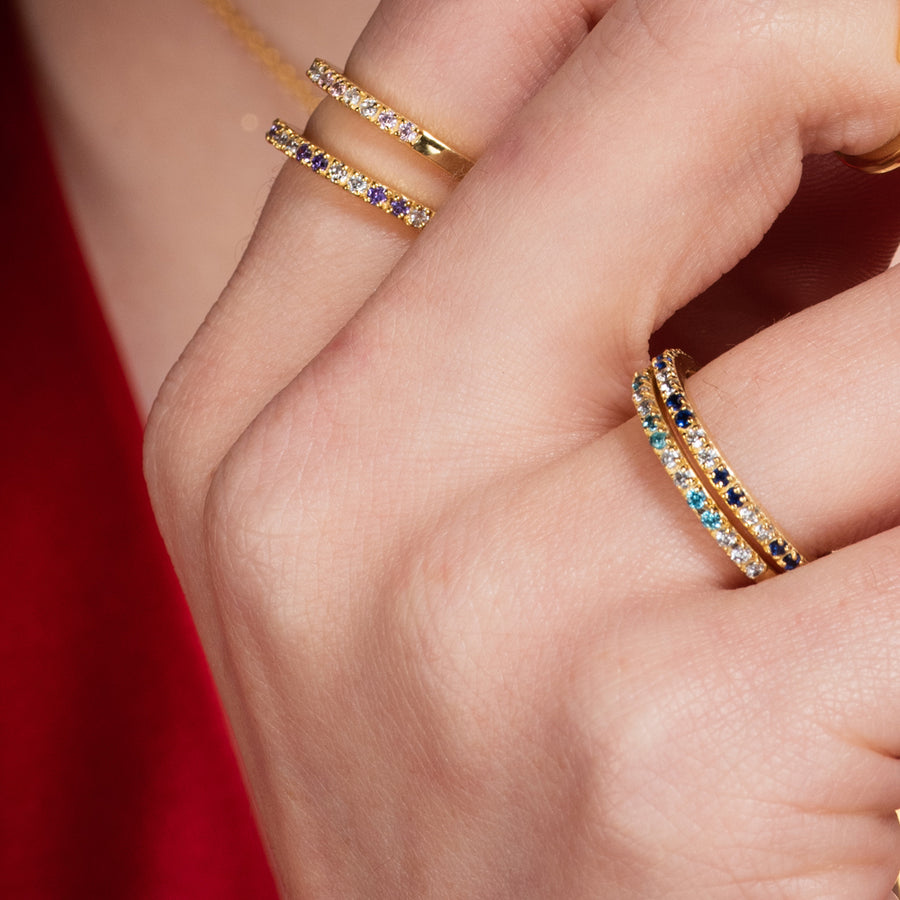 lavani Set Anillos Diya Azules Outlet