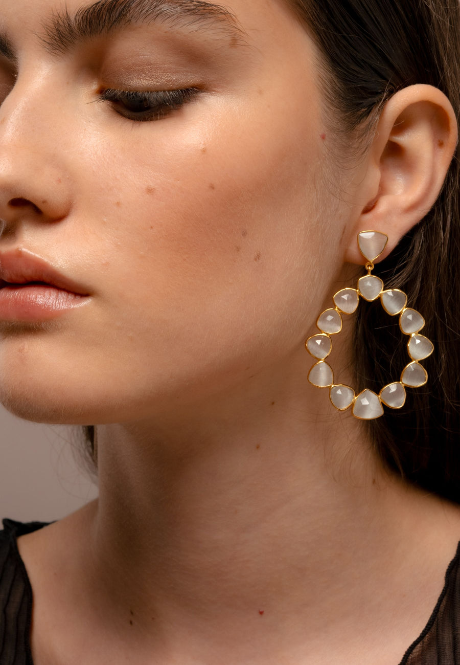 lavani Pendientes Palmira Blancos Oferta exclusiva
