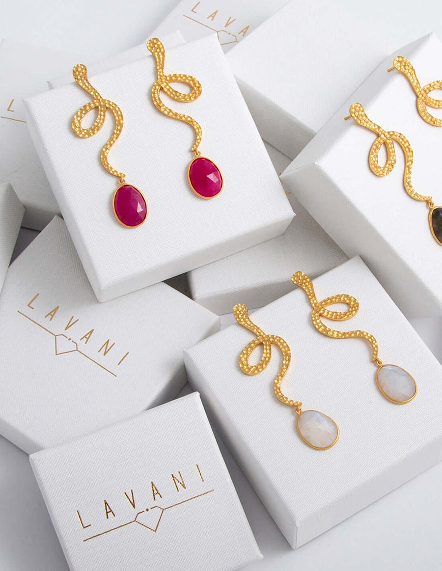 lavani Pendientes Plata Thar Blanco Tienda