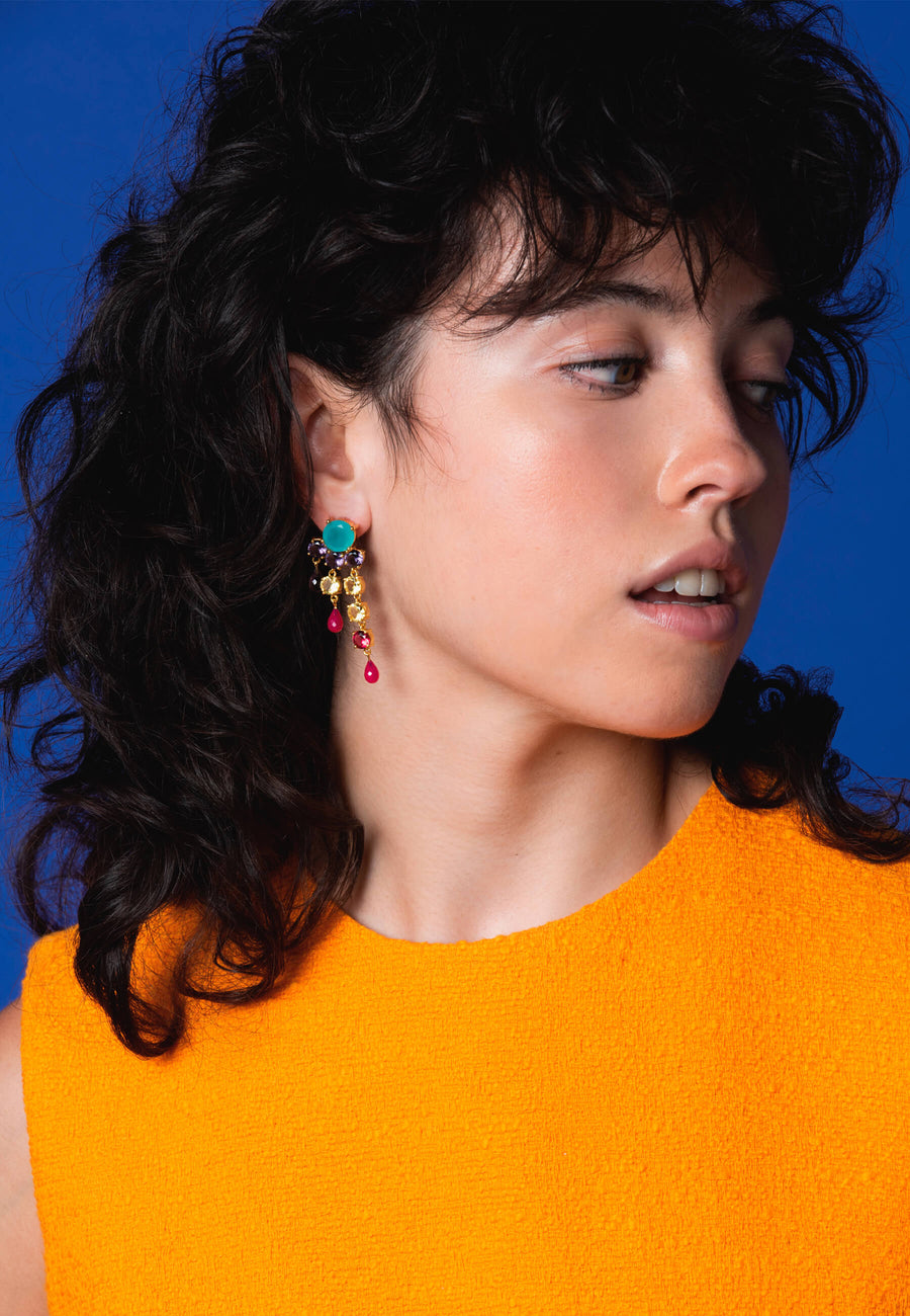lavani Pendientes Adoration Rosa y Morado Grandes descuentos