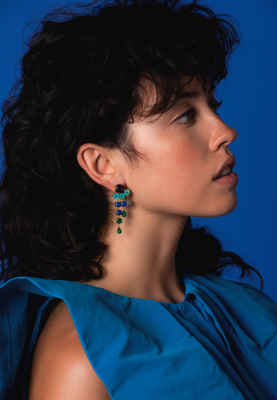 lavani Pendientes Adoration Azul eléctrico y Verde Liquidación