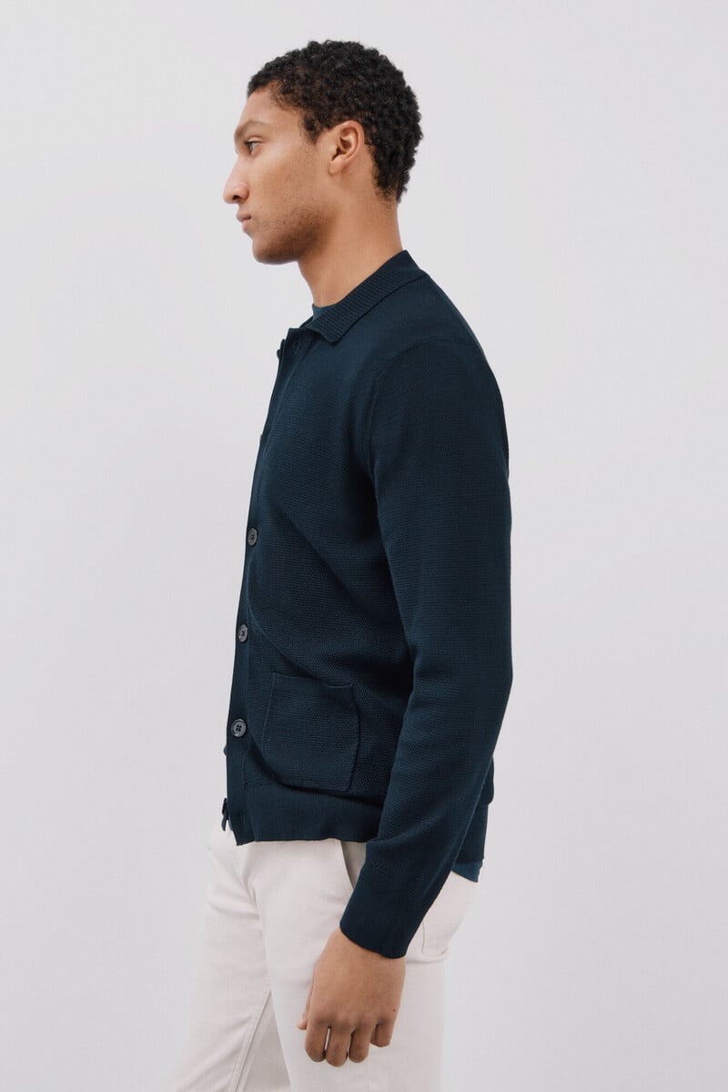 pedro del hierro Cárdigan ligero cuello polo y botones 2025
