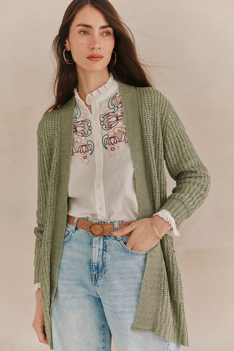 pedro del hierro Saida. Chaqueta cuello redondo