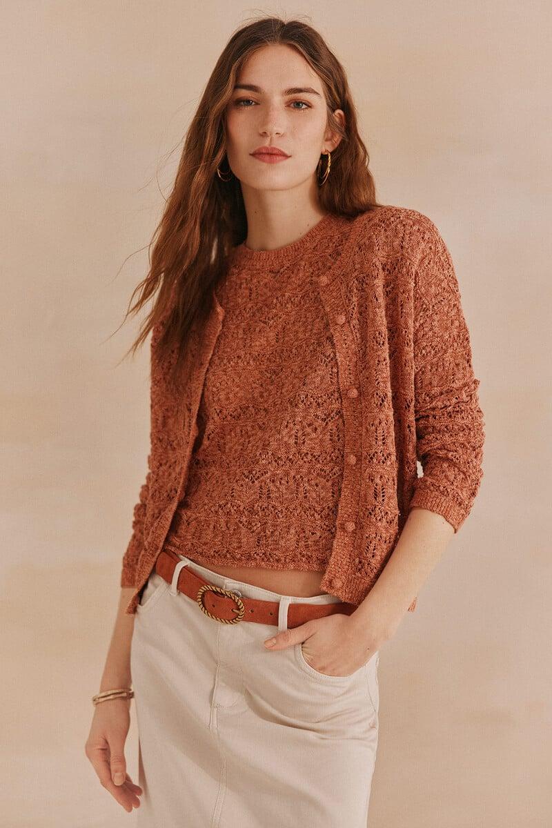 pedro del hierro Soledad. Chaqueta pointelle Tienda