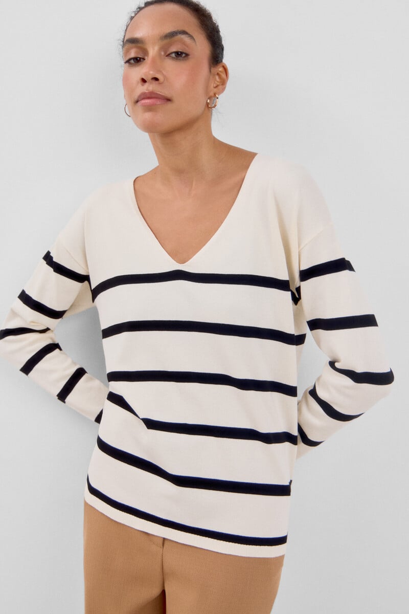 pedro del hierro Jersey escote pico Liquidación