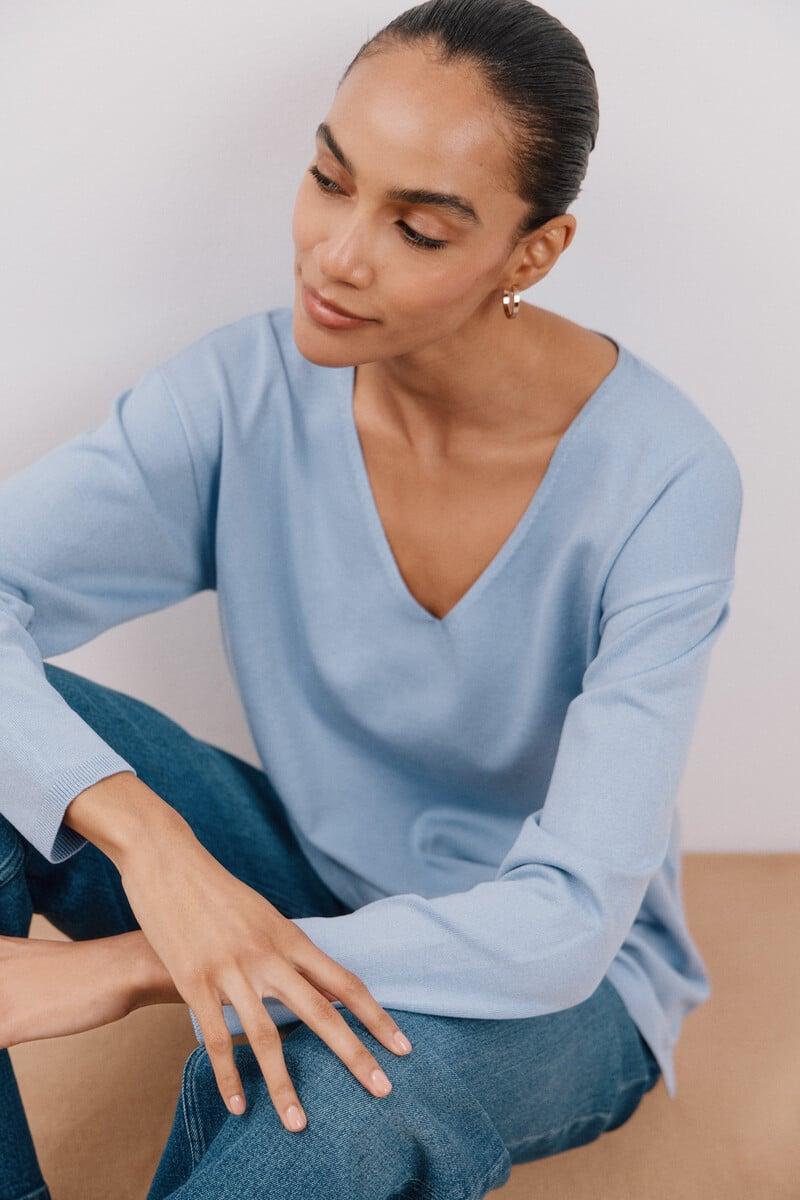 pedro del hierro Jersey escote pico Envío gratis