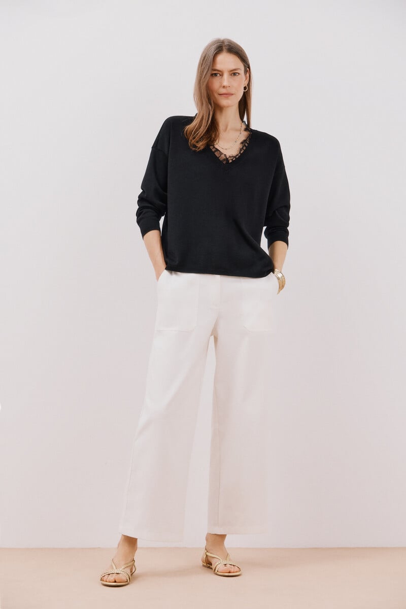 pedro del hierro Jersey pico encaje Último día