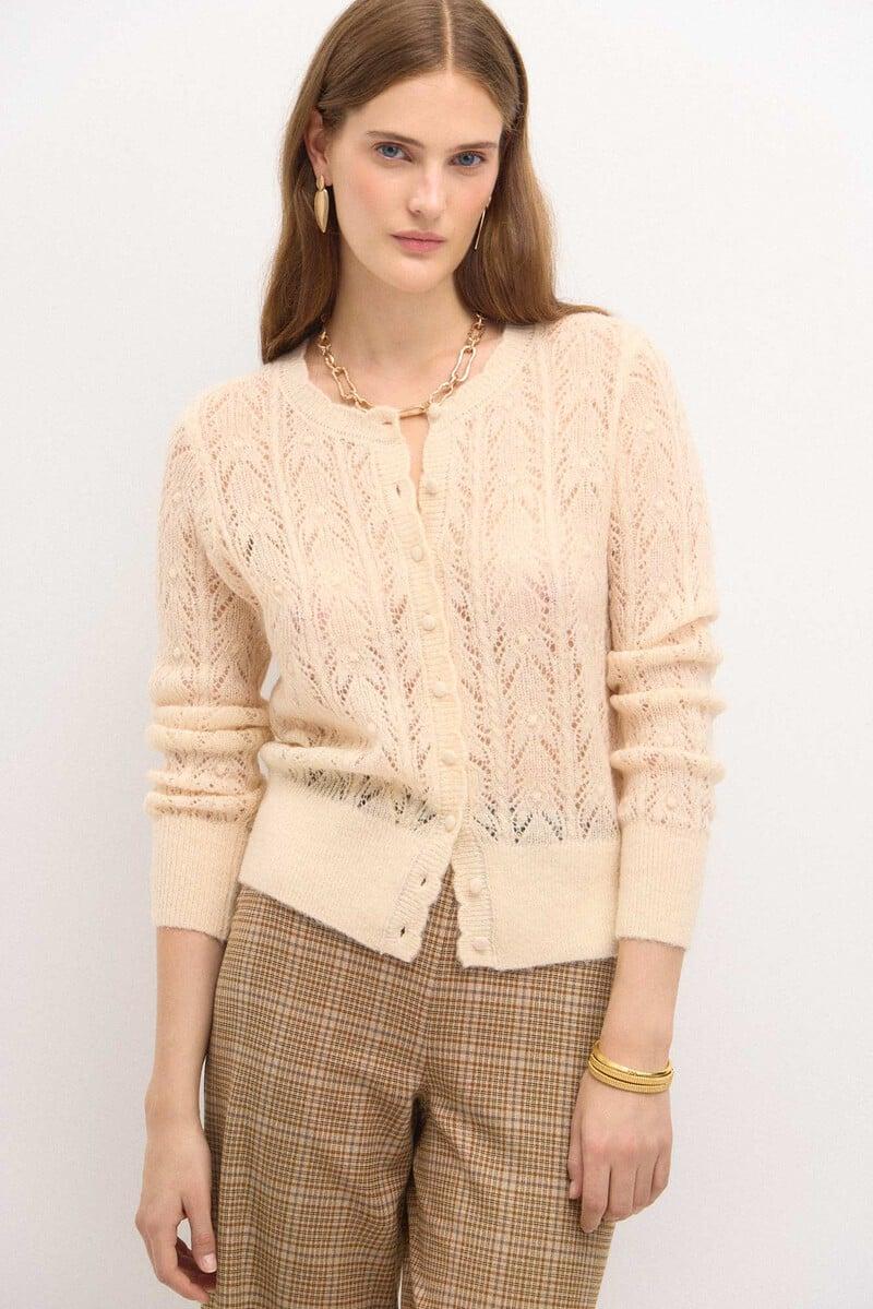 pedro del hierro Taresa. Chaqueta de punto pointelle