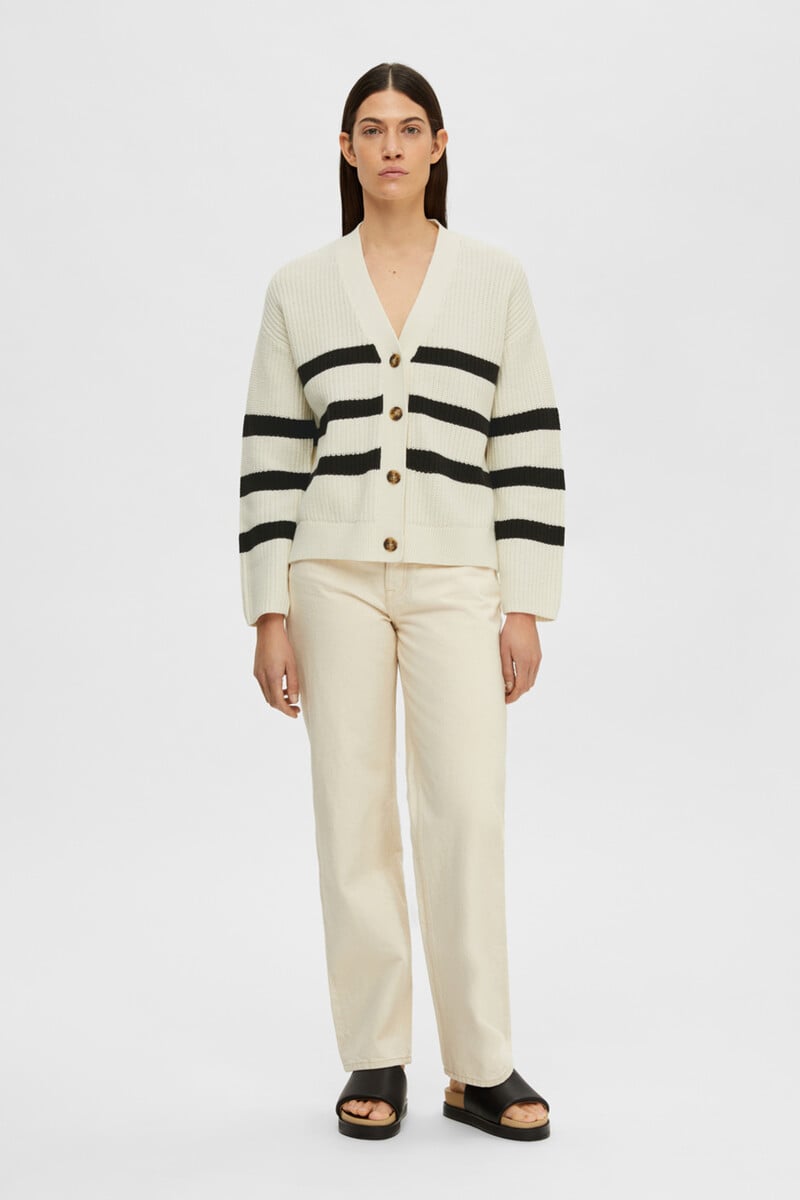pedro del hierro Cárdigan Relaxed Fit de rayas con cuello de pico Ahorra y exporta