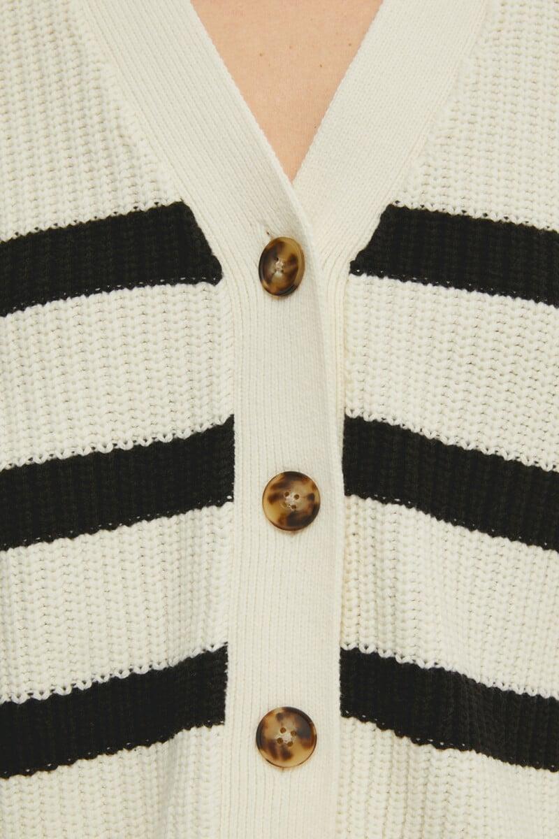 pedro del hierro Cárdigan Relaxed Fit de rayas con cuello de pico Ahorra y exporta