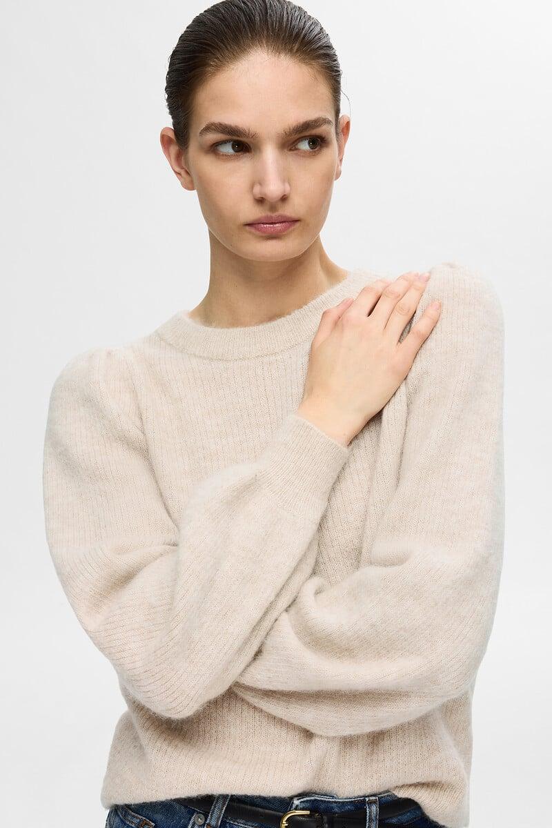 pedro del hierro Jersey Rib de cuello redondo confeccionado con lana y alpaca Ofertas de temporada