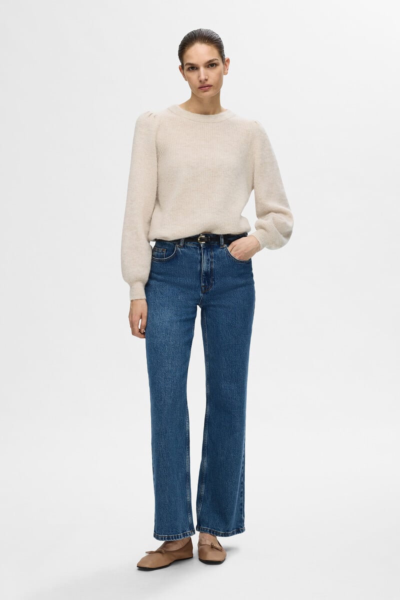 pedro del hierro Jersey Rib de cuello redondo confeccionado con lana y alpaca Ofertas de temporada