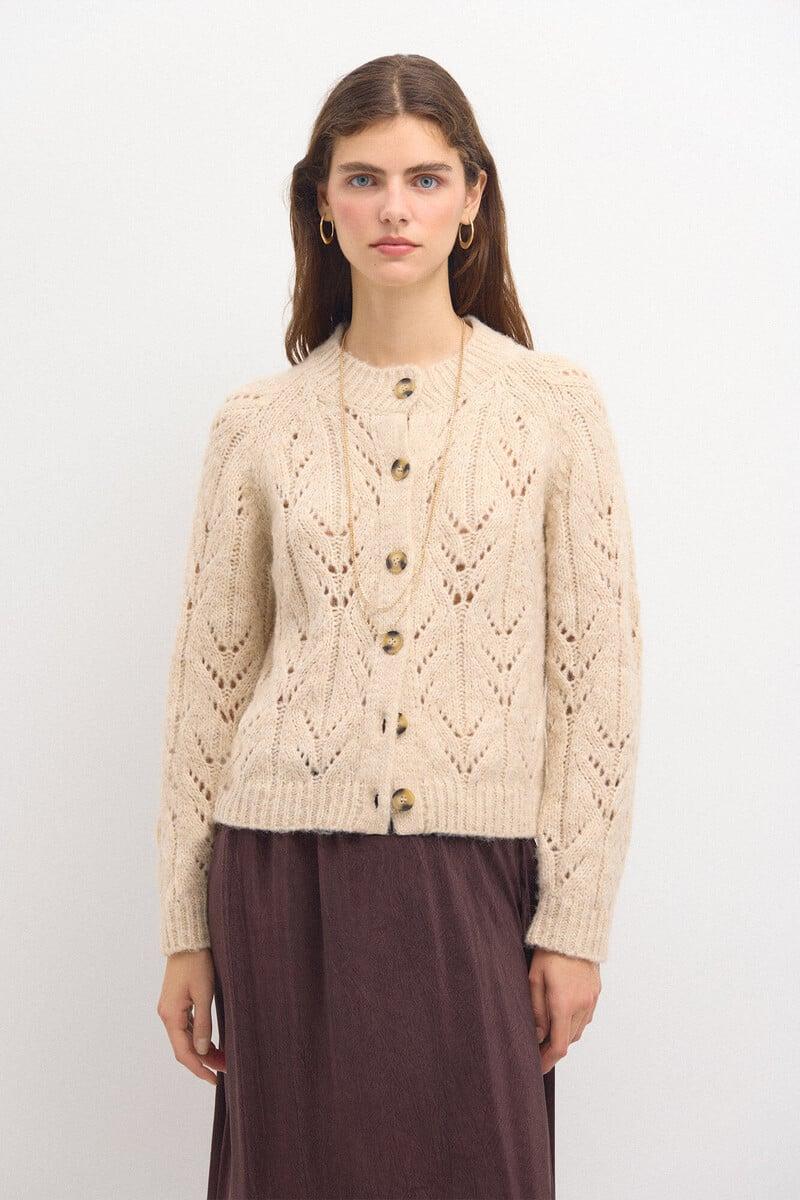pedro del hierro Tricia. Chaqueta de punto calado Mejor oferta