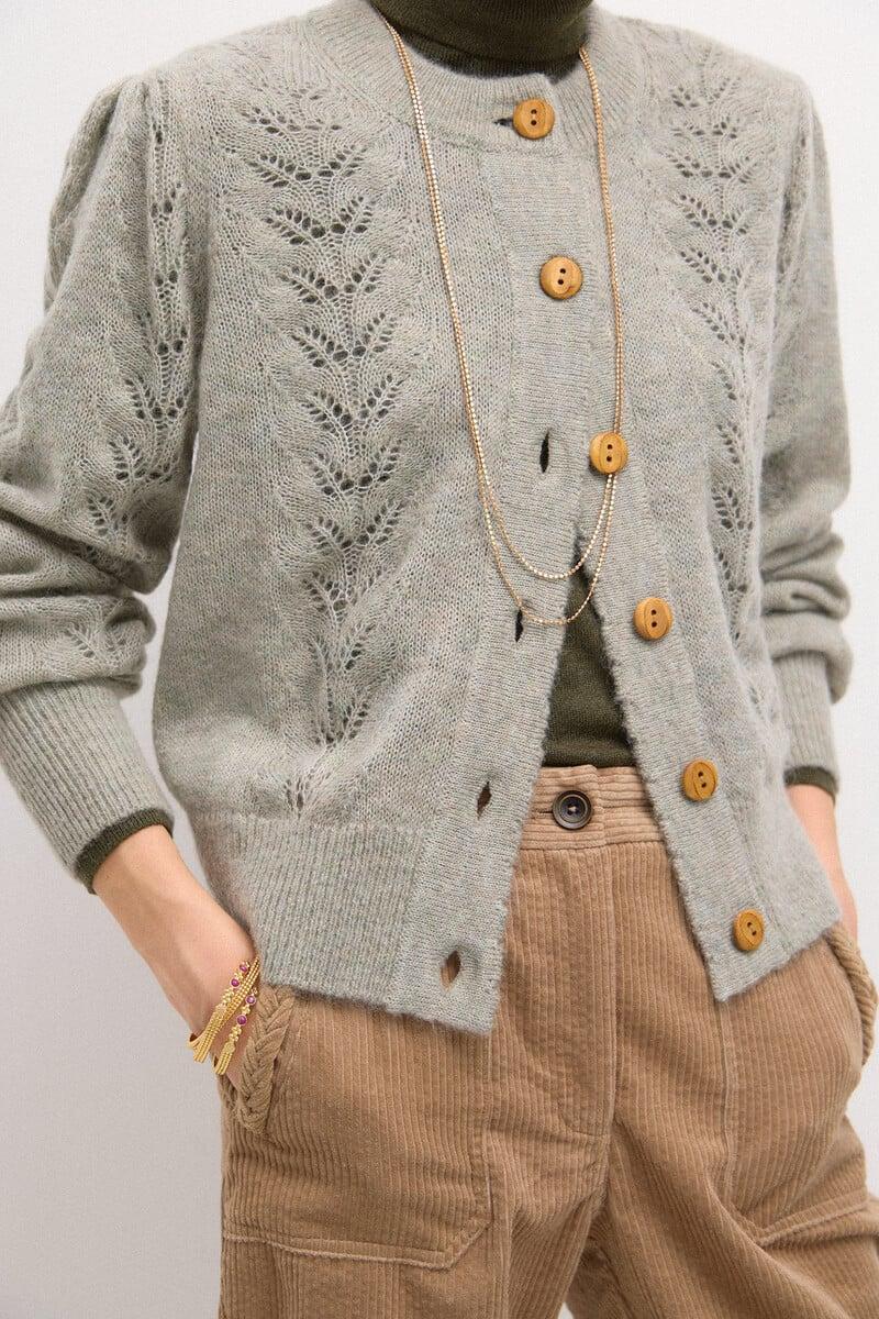 pedro del hierro Tiziana. Chaqueta de punto calados Rebajas online