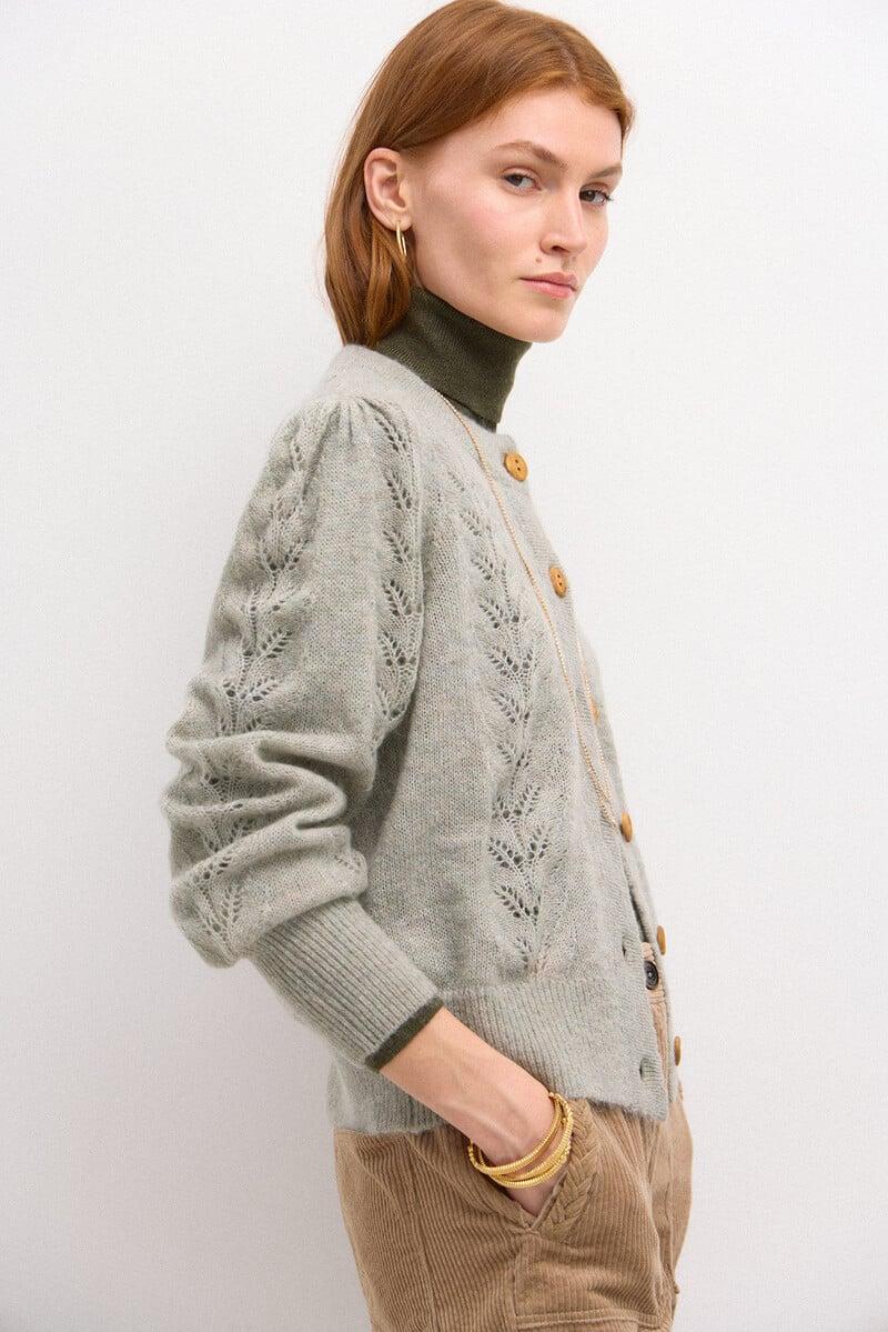 pedro del hierro Tiziana. Chaqueta de punto calados Rebajas online