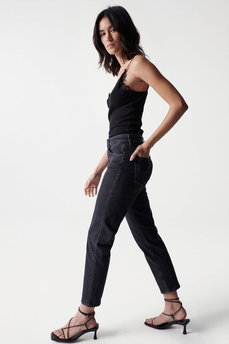 pedro del hierro Vaqueros true cropped slim negro Rebajas de fábrica