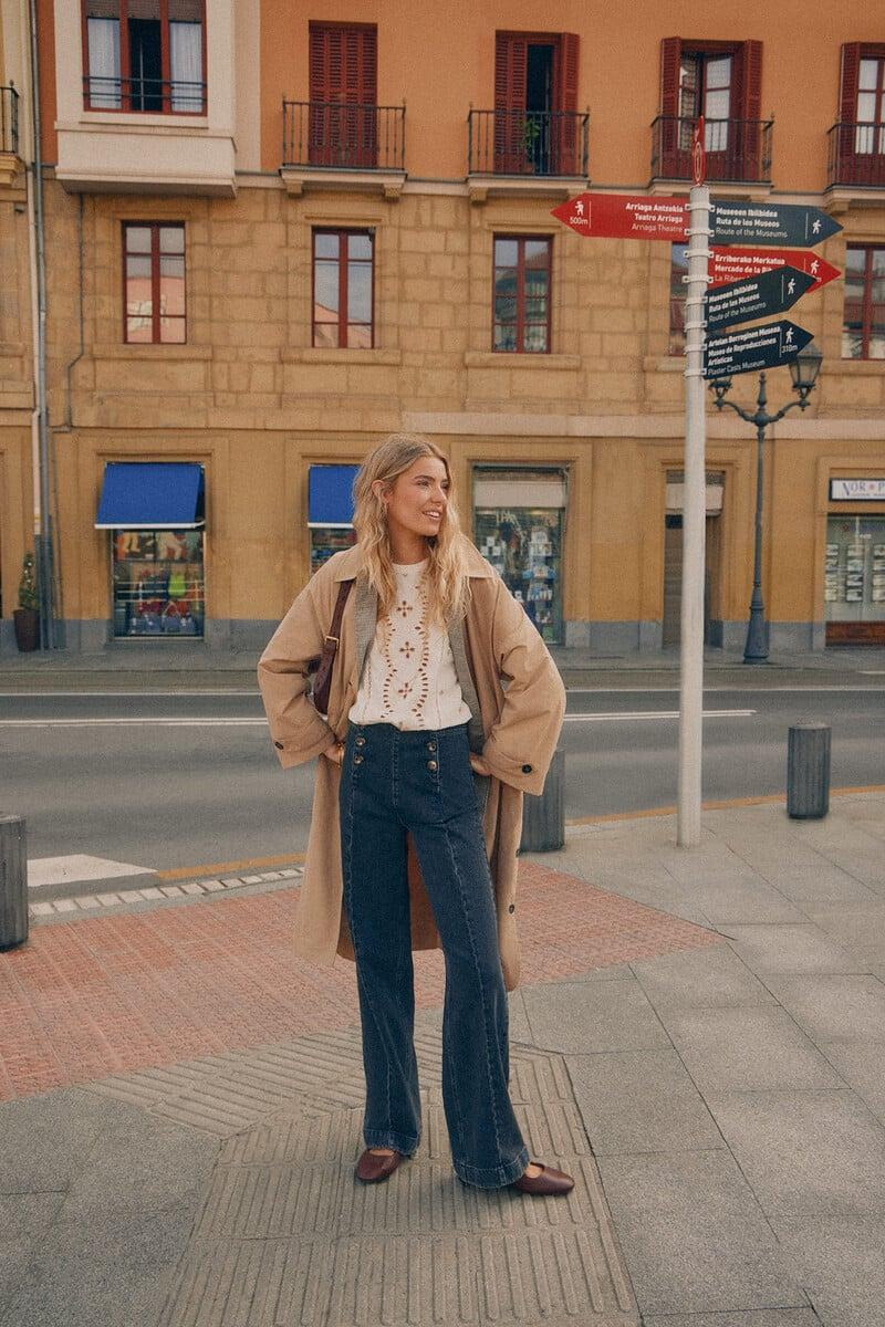 pedro del hierro Oriana. Jeans amplios con botones Tienda