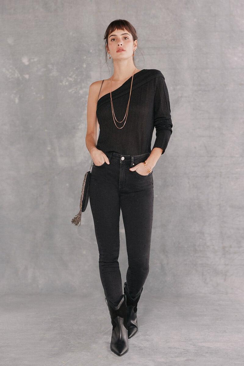 pedro del hierro Odila. Jeans skinny con brillos Liquidación