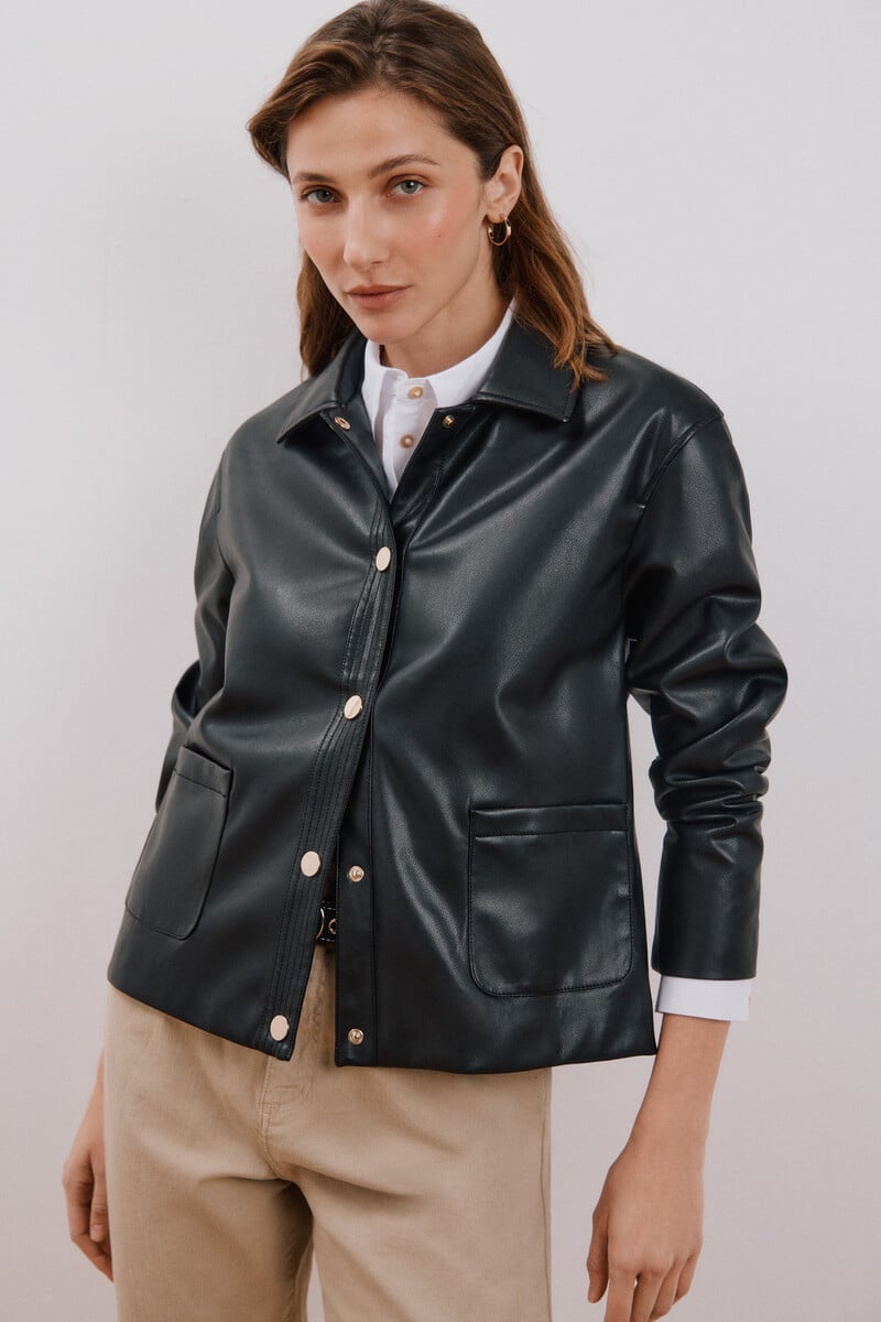 pedro del hierro Chaqueta efecto piel Venta caliente