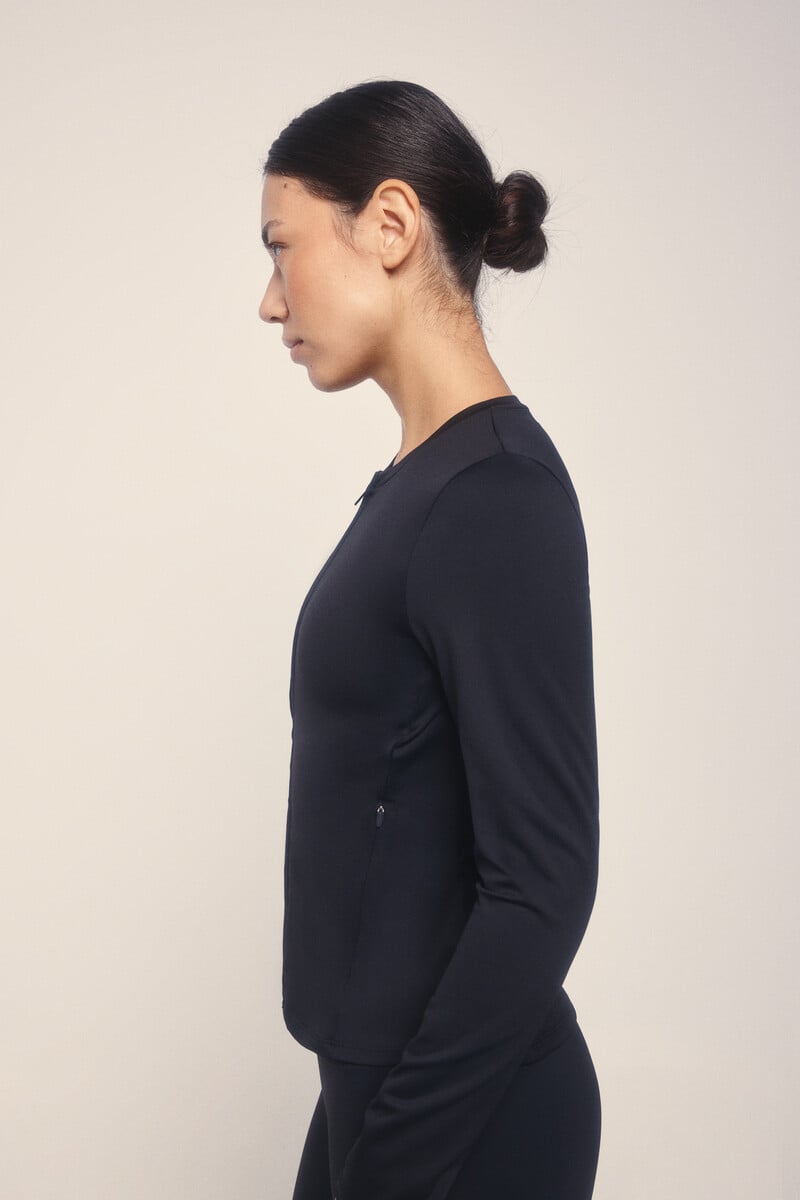 pedro del hierro Chaqueta entallada cremallera negro Mejor oferta