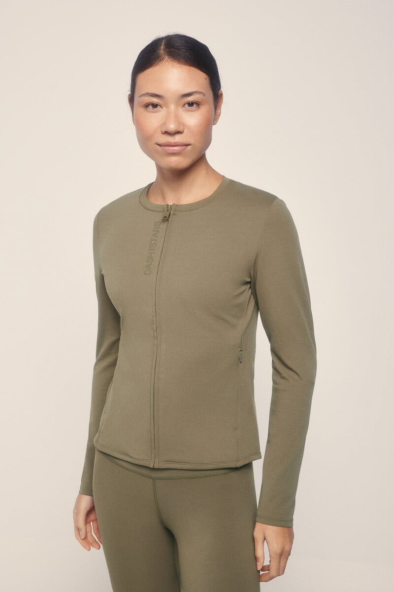 pedro del hierro Chaqueta entallada cremallera caqui Envío gratis