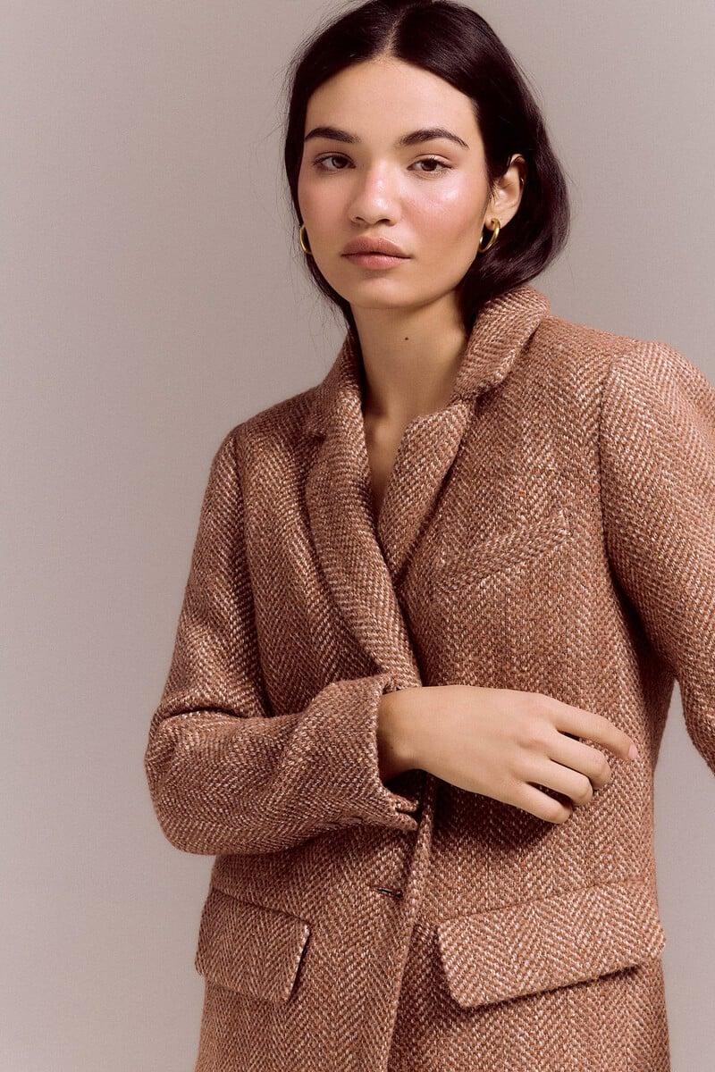 pedro del hierro Abrigo blazer de espiga Descuento por venta flash