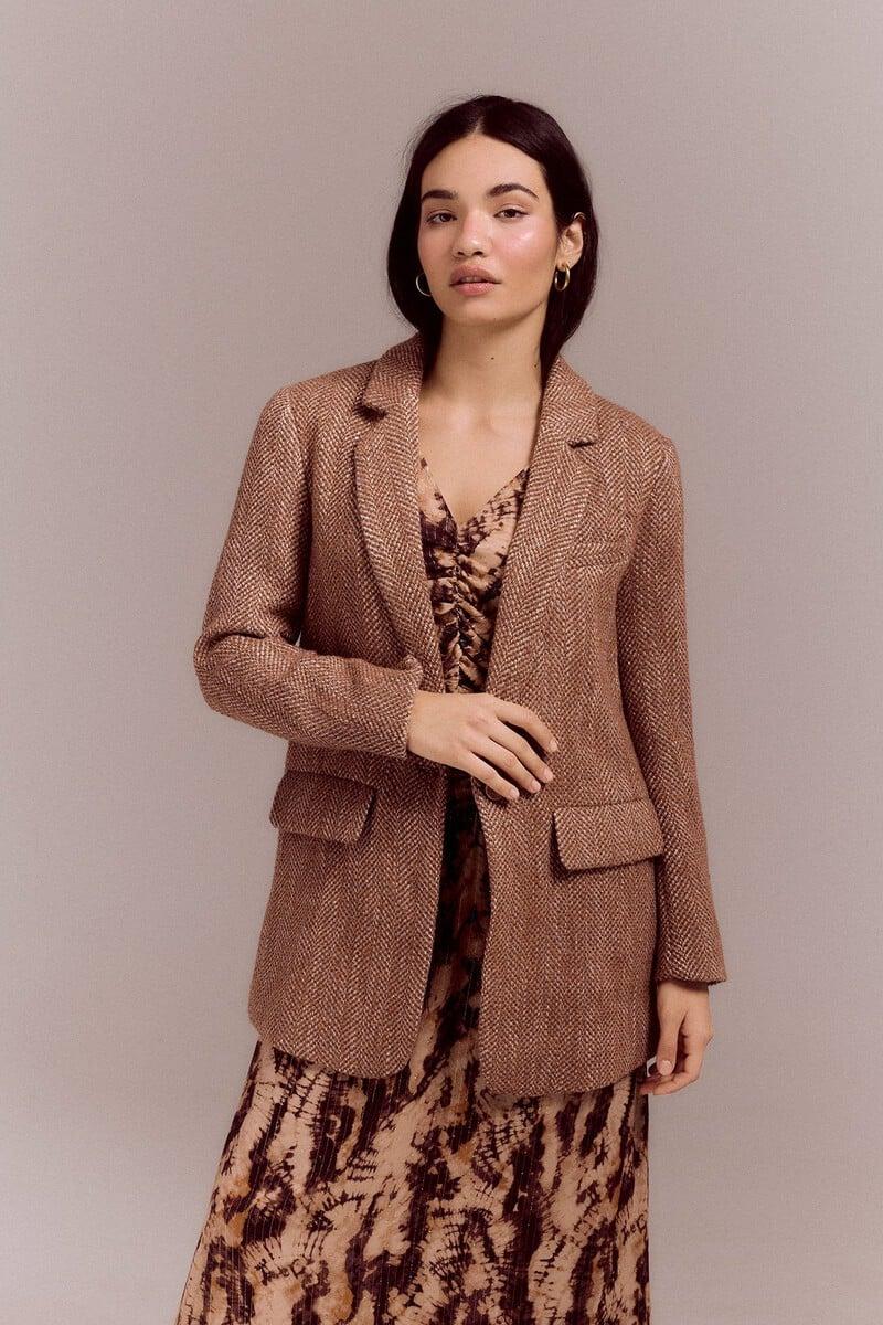 pedro del hierro Abrigo blazer de espiga Descuento por venta flash