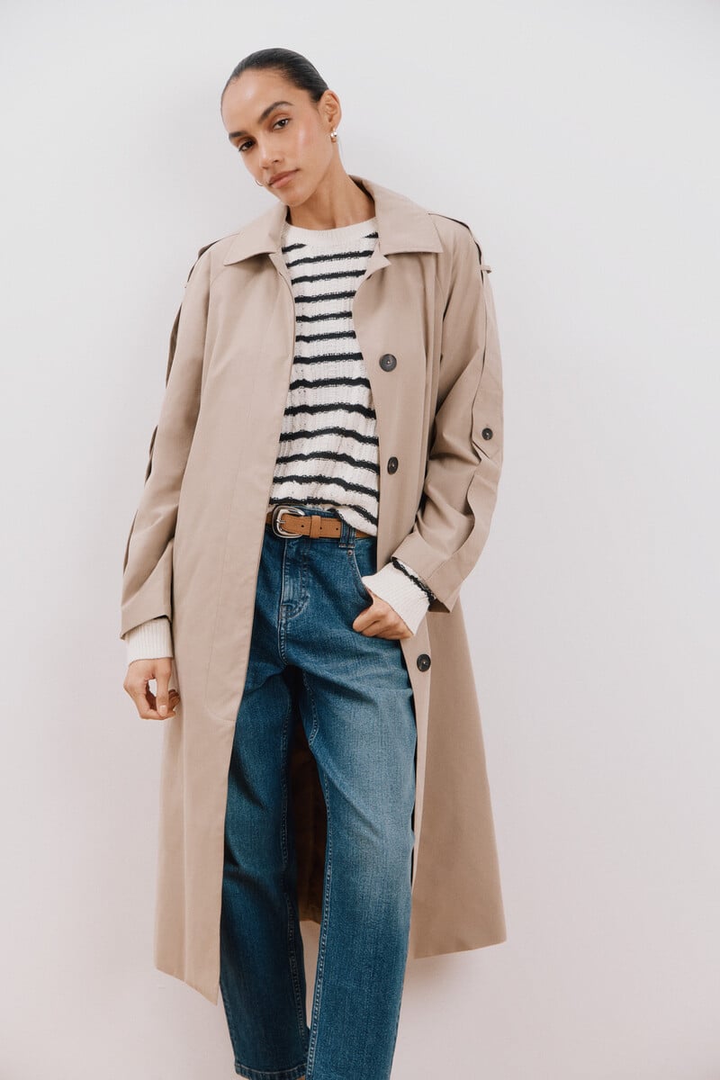 pedro del hierro Gabardina larga waterrrepelent Outlet online