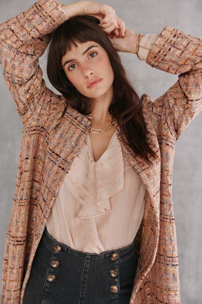 pedro del hierro Analia. Abrigo largo fantasía Outlet online