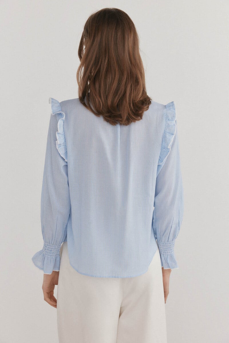 pedro del hierro Blusa romántica rayas Rebajas online