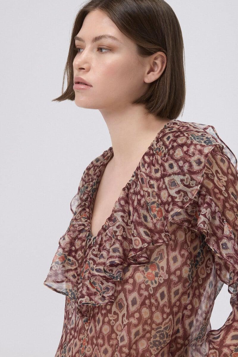 pedro del hierro Blusa de seda estampada Envío gratis