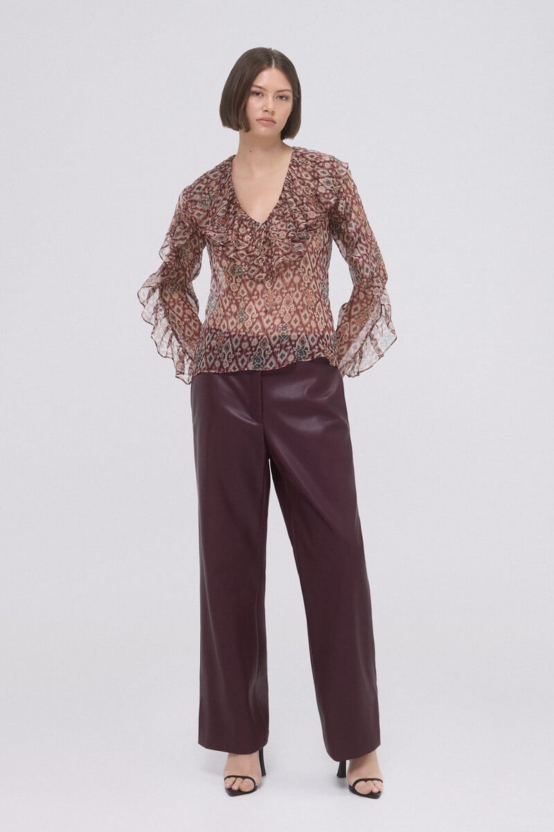 pedro del hierro Blusa de seda estampada Envío gratis