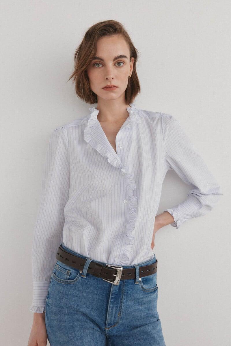 pedro del hierro Camisa romántica con volantes Envío gratis
