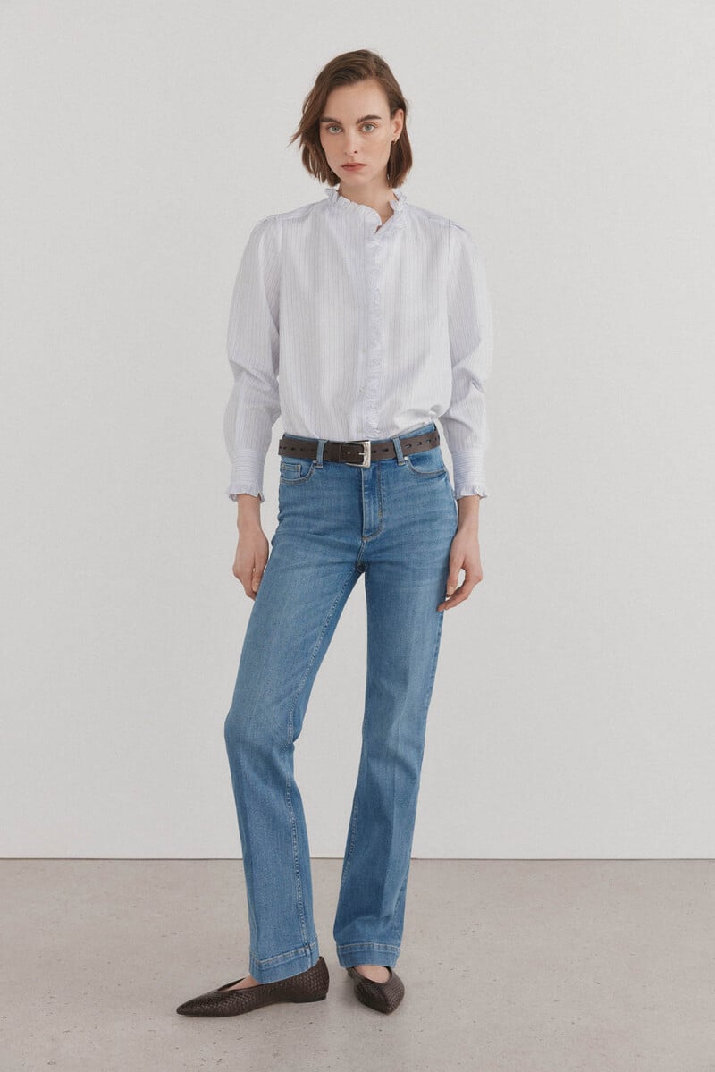 pedro del hierro Camisa romántica con volantes Envío gratis