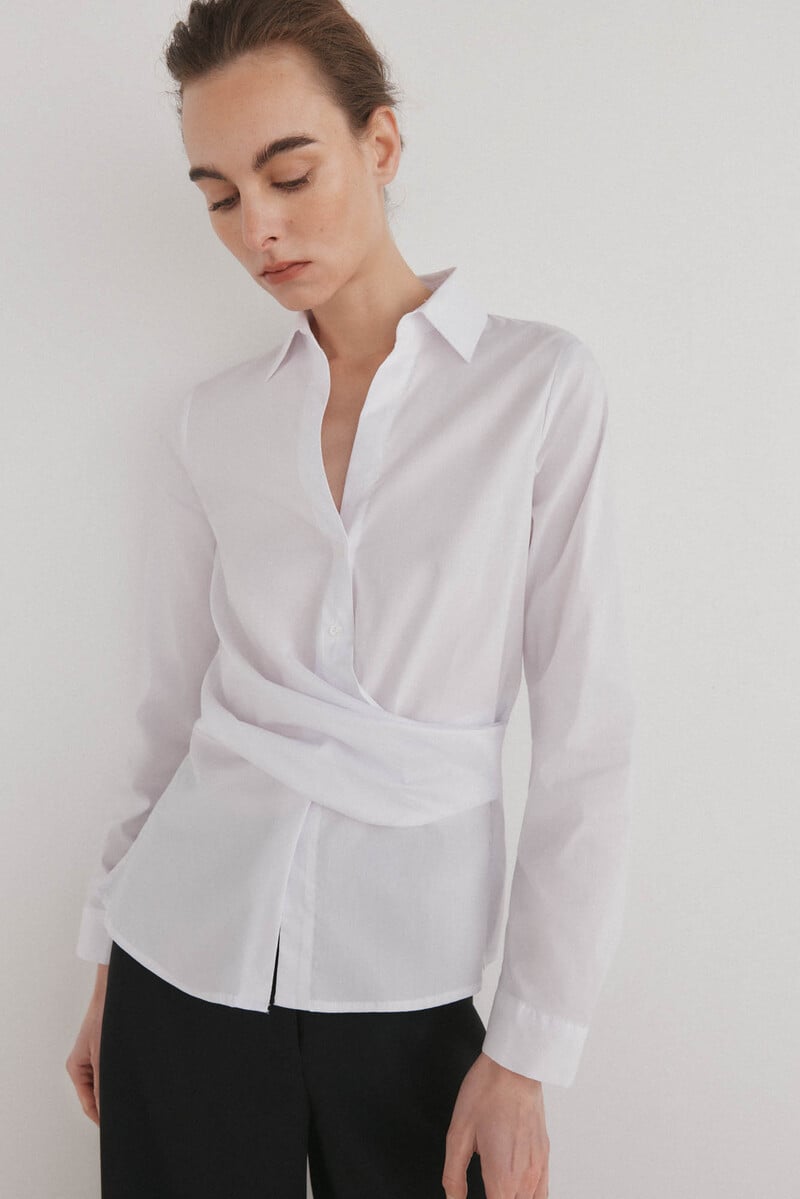 pedro del hierro Camisa de cuello solapa con escote pico Grandes descuentos