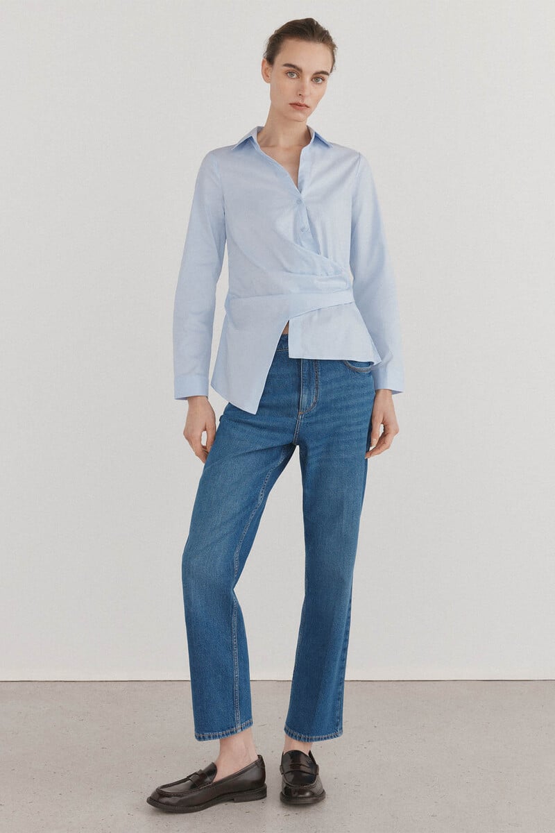 pedro del hierro Camisa de cuello solapa con escote pico Liquidación