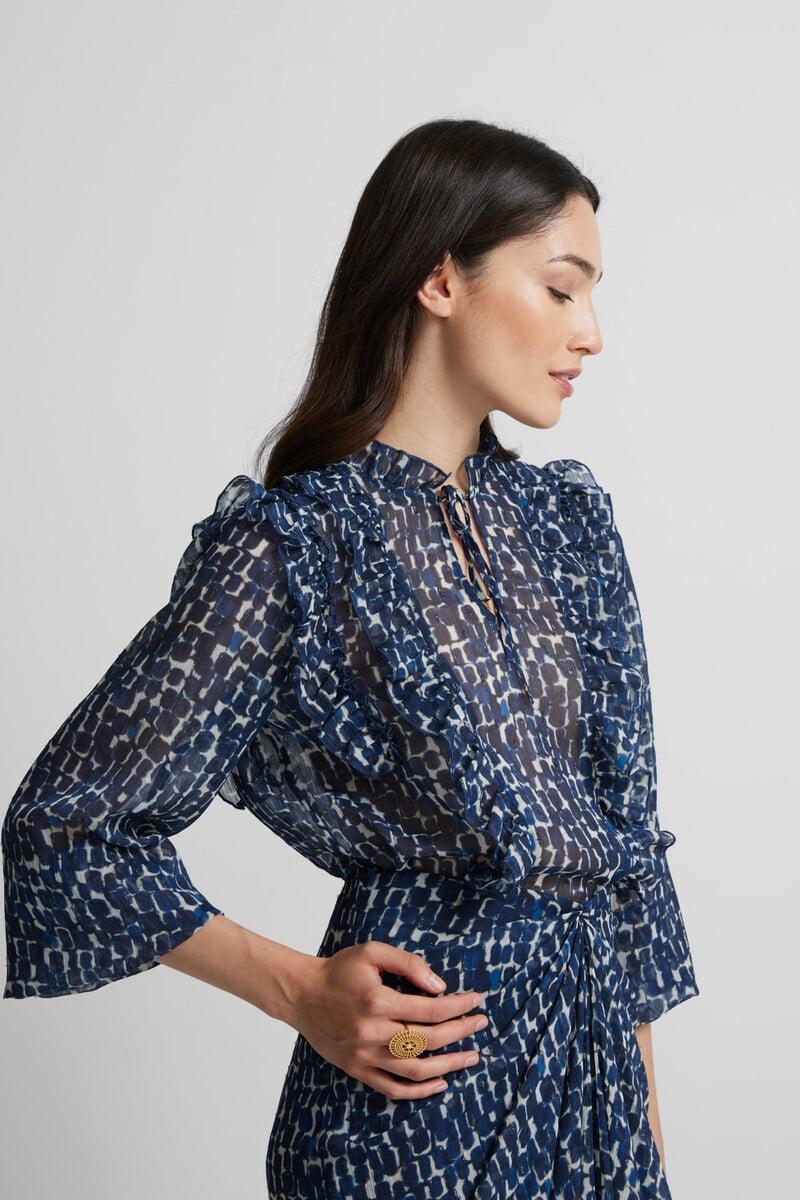 pedro del hierro Blusa volantes estampado Envío internacional gratuito