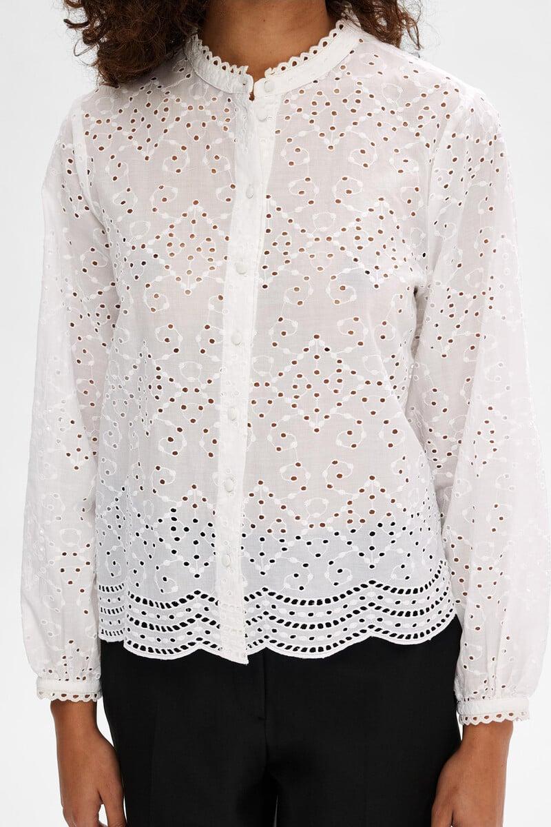 pedro del hierro Camisa de manga larga con bordado confeccionada 100% con algodón orgánico Tienda de fábrica