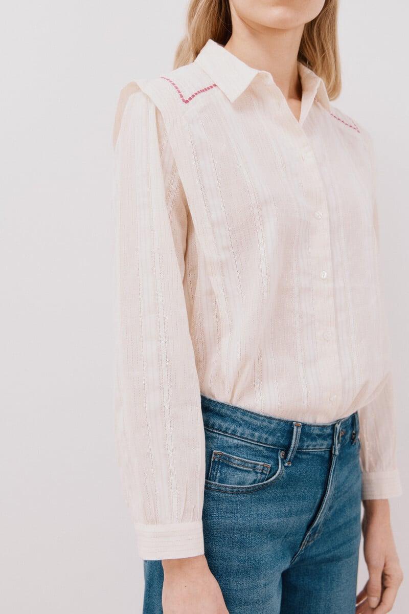 pedro del hierro Camisa de algodón detalle bordado En oferta