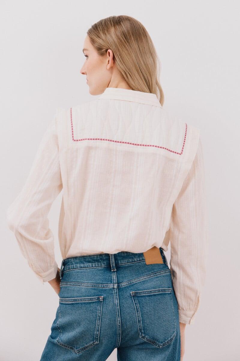 pedro del hierro Camisa de algodón detalle bordado En oferta