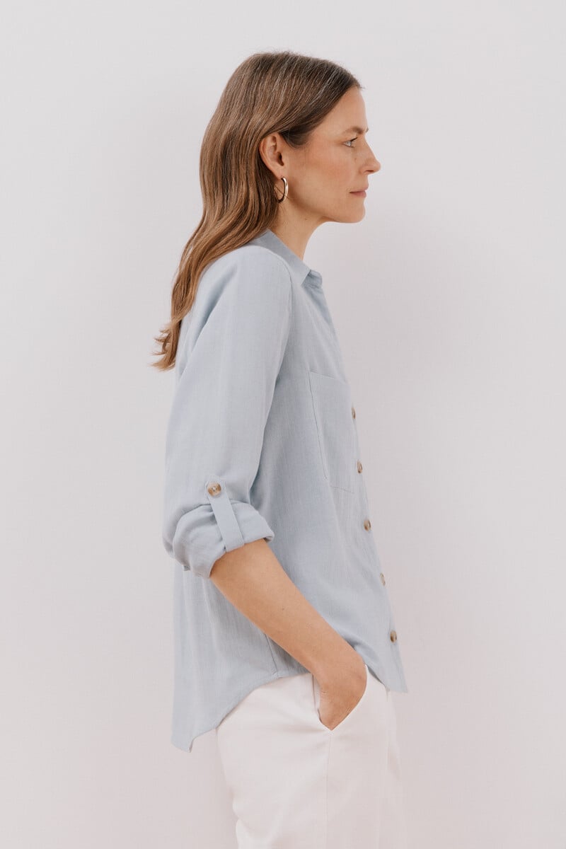 pedro del hierro Camisa algodón estampada Última moda