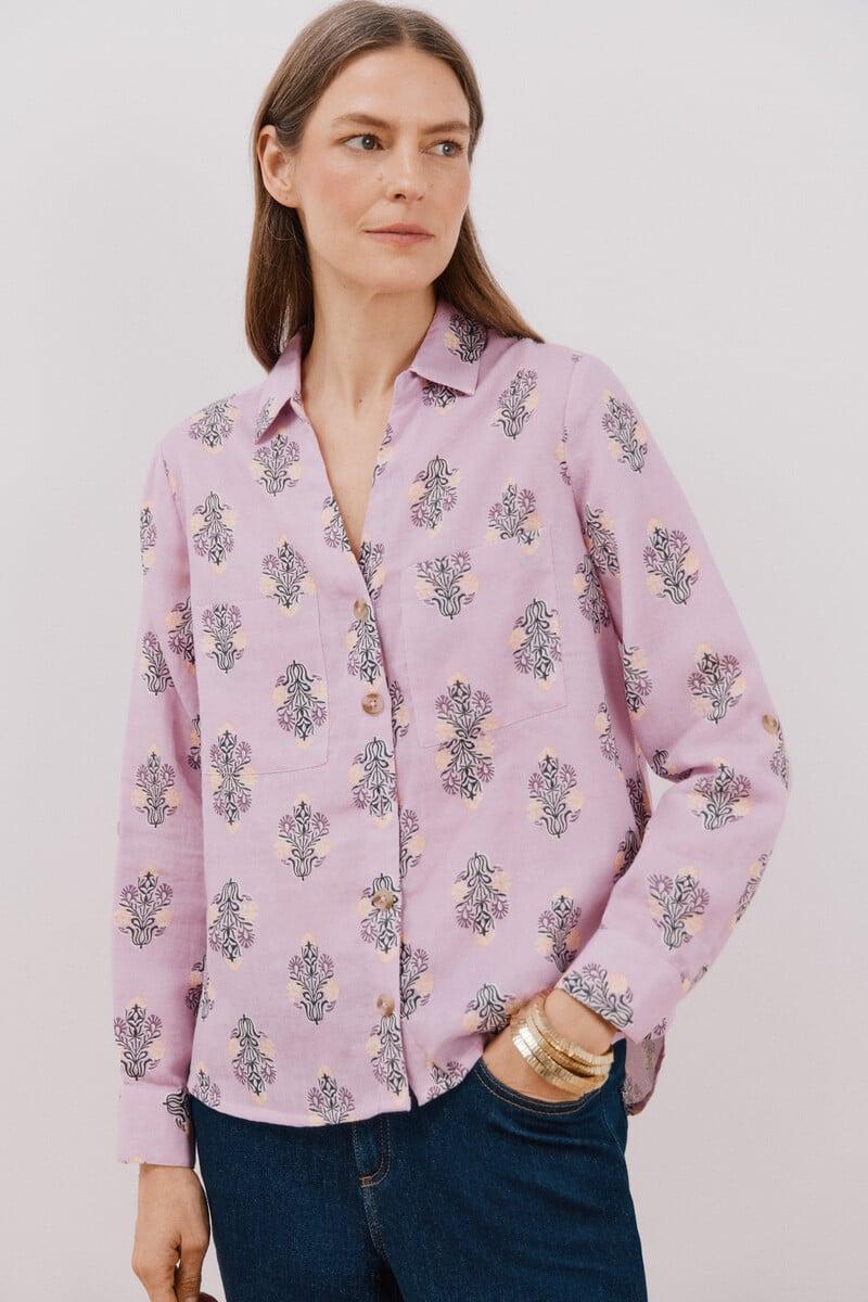 pedro del hierro Camisa algodón estampada Ofertas especiales