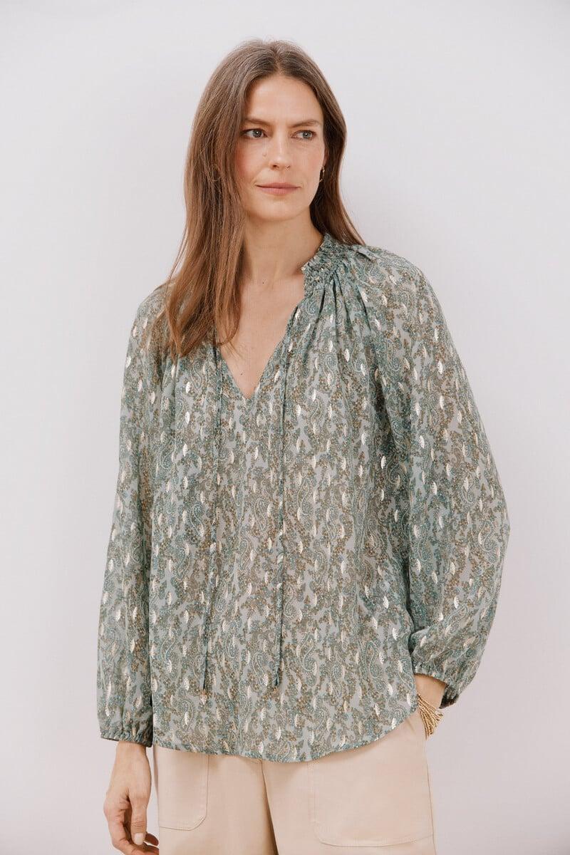 pedro del hierro Blusa detalle nido de abeja 2025