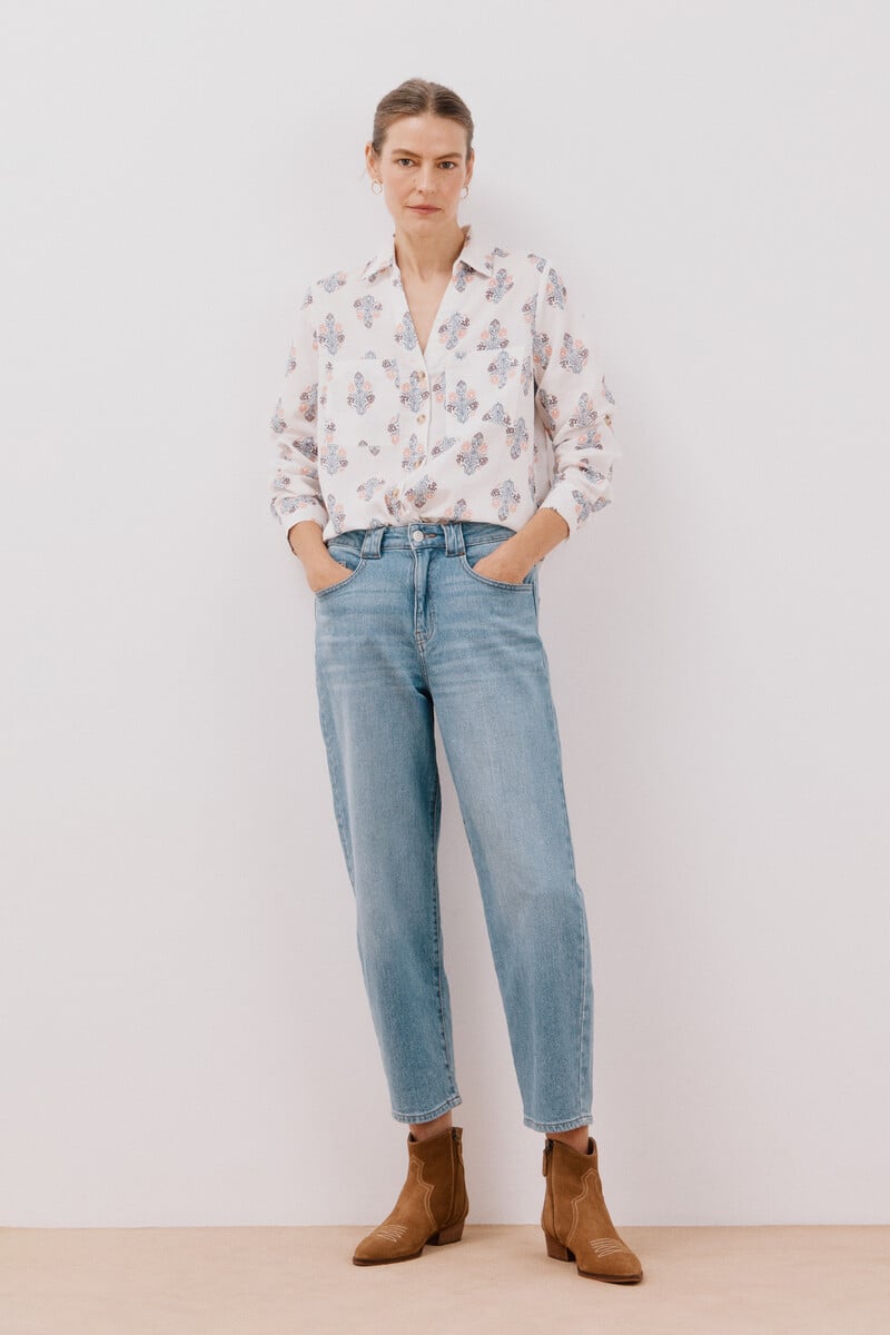pedro del hierro Camisa algodón estampada En línea