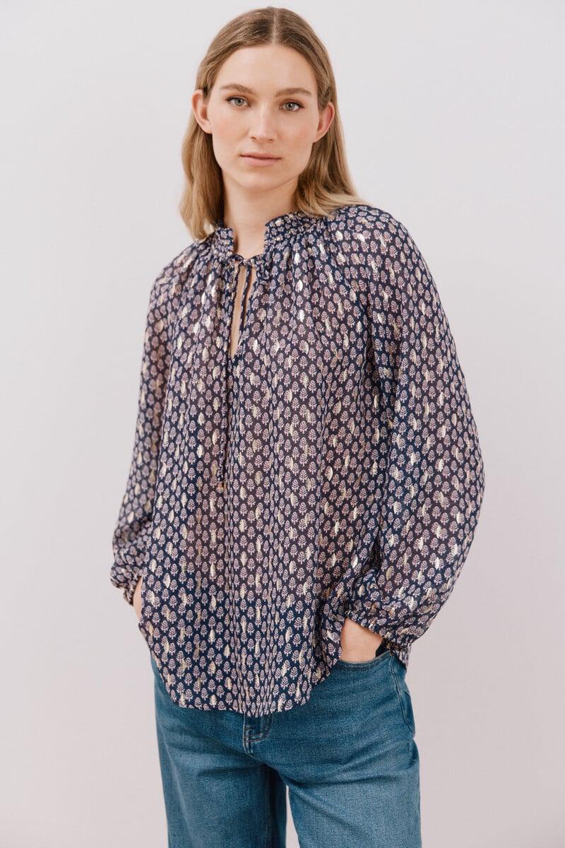 pedro del hierro Blusa detalle nido de abeja Outlet online